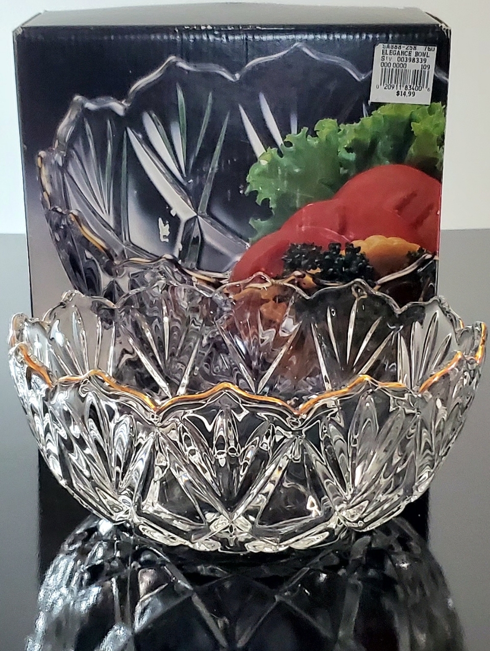 8 1/4" Golden Elegance Crystal Serving Bowl by Walther-Glas Germany 🇩🇪